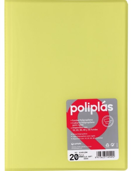 CARPETA Fº 50 FUNDAS SOLDADAS TRANSLUCIDAS AMARILLO SOFT